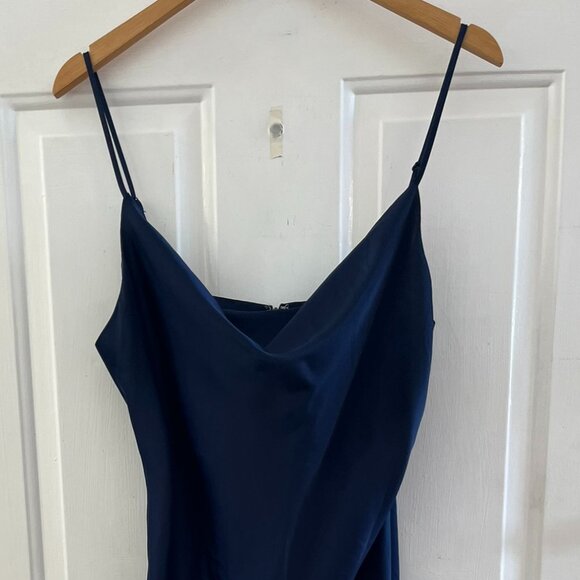 Urban Outfitters Woman's Navy Cowl Neck Slip Dress Sz XL - Picture 8 of 10
